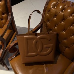DolceGabbana-Tote-bag-with-structured-design-Brown-01A