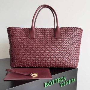 Bottega-Veneta-Tote-style-17-Burgundy-01A