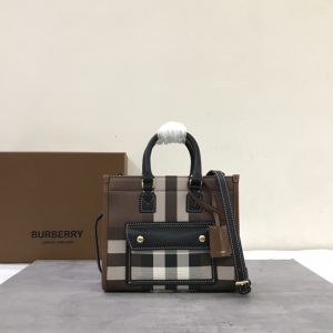 Burberry-Tote-bag-with-structured-design-Brown-01A-2
