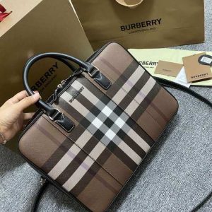 Burberry-Tote-with-structured-design-Brown-01A