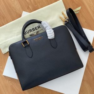 Burberry-Tote-with-structured-design-Navy-01A