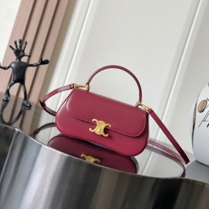 Celine-Tote-bag-with-sleek-design-Burgundy-01A