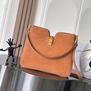 Celine-Tote-bag-with-structured-design-Brown-01A