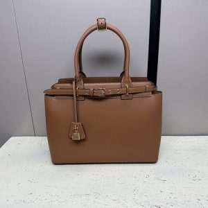 Celine-Tote-bag-with-structured-design-Brown-01A-3