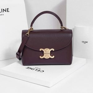 Celine-Tote-style-19-Burgundy-01A