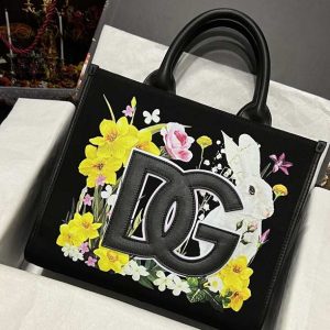 DolceGabbana-Tote-with-floral-accent-Black-01A