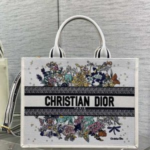 Dior-Canvas-Tote-with-Floral-Design-White-01A