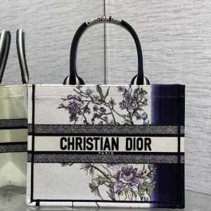 Dior-Floral-Print-Tote-Black-01A