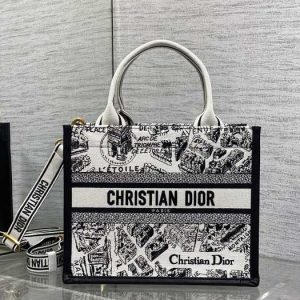 Dior-Tote-bag-with-stylish-traits-Black-01A