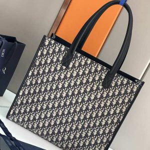 Dior-Tote-bag-with-stylish-traits-Blue-01A-3