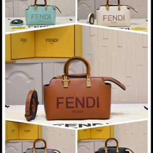 Fendi-Tote-with-leather-surface-Brown-01A