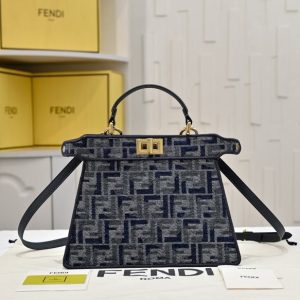 Fendi-Tote-with-modern-design-traits-Navy-01A