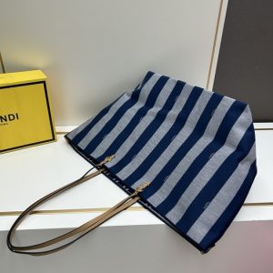 Fendi-Tote-with-spacious-design-Blue-01A