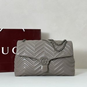 gucci-BagTypeTote-Chevron-quilted-leather-handbag-Grey-01A