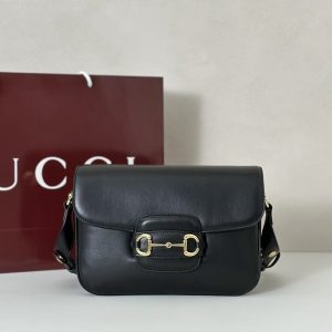gucci-BagTypeTote-Leather-Crossbody-Bag-Black-01A