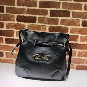 gucci-BagTypeTote-Leather-Tote-Bag-with-elegant-design-Black-01A