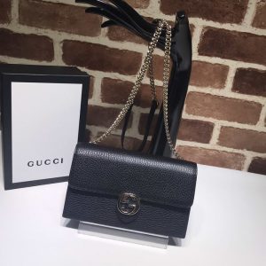 gucci-BagTypeTote-Leather-shoulder-bag-with-chain-strap-Black-01A