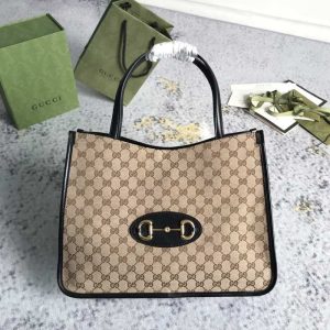 gucci-BagTypeTote-classic-canvas-tote-with-structured-shape-Brown-01A