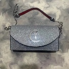 Christian Louboutin clutch Silver Glitter Christian Louboutin Glitter Chain Clutch Bag clutch bag