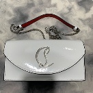 CL shoulder White Women’s White Patent Leather Shoulder Bag with Chain Strap shoulder bag