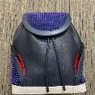 Christian Louboutin backpack Navy Blue Red White Christian Louboutin Spiked Drawstring Backpack Navy Blue Red White backpack