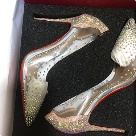 Christian Louboutin heels iridescent crystal Christian Louboutin Iridescent Crystal PVC High Heels heels Size 10.12cm
