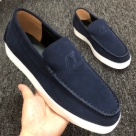 Christian Louboutin loafer Navy Blue White Christian Louboutin Men's Navy Blue Suede Loafers loafers