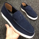 Christian Louboutin loafer navy blue white Christian Louboutin Men Navy Blue Suede Loafers loafers