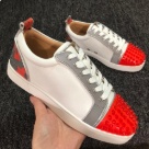 Christian Louboutin menwomen White Red Grey Christian Louboutin White Red Spiked Sneakers sneakers