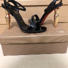 Christian Louboutin sandals Black Gold Christian Louboutin Black Patent Pineapple Heel Sandals Women sandals