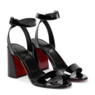 Christian Louboutin sandals Black Red Christian Louboutin Black Red Patent Leather Block Heel Sandals sandals