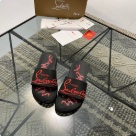 Christian Louboutin sandals Black Red Christian Louboutin Men Black Red Logo Slide Sandals sandals