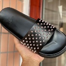 Christian Louboutin sandals Black Christian Louboutin Black Studded Slide Sandals Men sandals Size 38-46