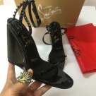 Christian Louboutin sandals Black Christian Louboutin Black Studded Wedge Sandals Women's sandals