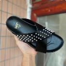 Christian Louboutin sandals Black Christian Louboutin Men Black Studded Slide Sandals sandals Size 38-46