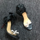Christian Louboutin sandals Black Christian Louboutin Women's Black Satin Bow High Heel Sandals sandals Size 8Cm
