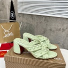 Christian Louboutin sandals Light Green Christian Louboutin Light Green Studded Block Heel Sandals sandals