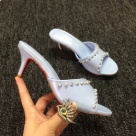 Christian Louboutin sandals Light Purple Christian Louboutin Studded High Heel Slide Sandals Light Purple sandals Size 12Cm