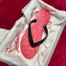 Christian Louboutin sandals Red Black Christian Louboutin Men's Red Black Spike Strap Flip Flops Sandals sandals