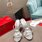 Christian Louboutin sandals Silver Red Silver Crystal Embellished Stiletto Sandals sandals