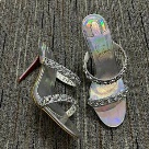 Christian Louboutin sandals Silver Red Silver Holographic Studded High Heel Sandals sandals Size 35-42