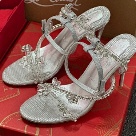 Christian Louboutin sandals Silver Silver Crystal Embellished High Heel Sandals sandals Size 10Cm