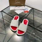 Christian Louboutin sandals White Red Christian Louboutin Men White Red Studded Slides Sandals sandals
