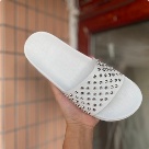 Christian Louboutin sandals White Christian Louboutin White Studded Slide Sandals Men sandals Size 38-46