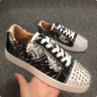 Christian Louboutin skate shoes Black White Christian Louboutin Black White Spike Sneakers Men skate shoes