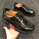 Christian Louboutin Black Red Christian Louboutin Men's Black Leather Lace Up Shoes with Red Sole