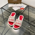Christian Louboutin slippers White Red Christian Louboutin Men's Studded Slides White Red slippers