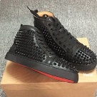 Christian Louboutin sneakers Black Red Black Studded High Top Sneakers with Red Sole sneakers