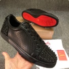 Christian Louboutin sneakers Black Red Black Studded Low Top Sneakers with Red Sole sneakers