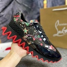 Christian Louboutin sneakers Black Red Christian Louboutin Zigzag Sole Men Sneakers Black Red Star Pattern sneakers Size 35-47